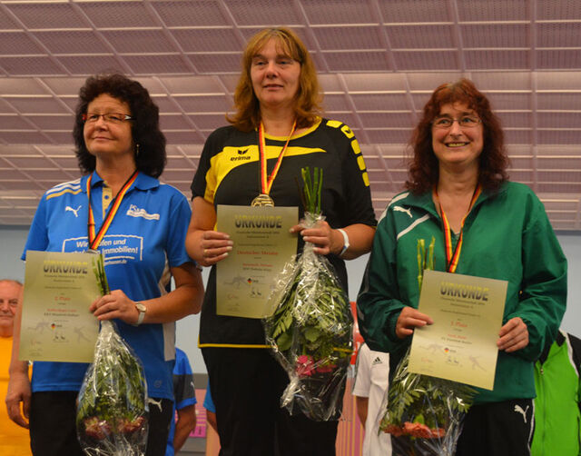 Deutsche Meisterin bei der Siegerehrung